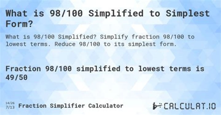 Can 48 98 be simplified?