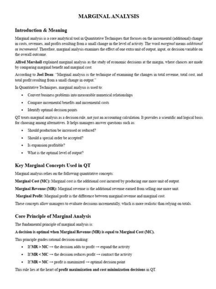 How is marginal analysis useful to managers in decision making?