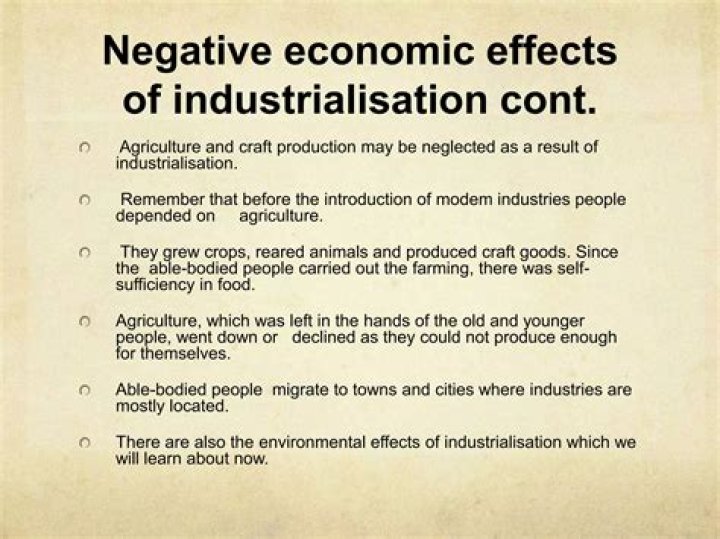What are 4 negative effects of Industrialization?