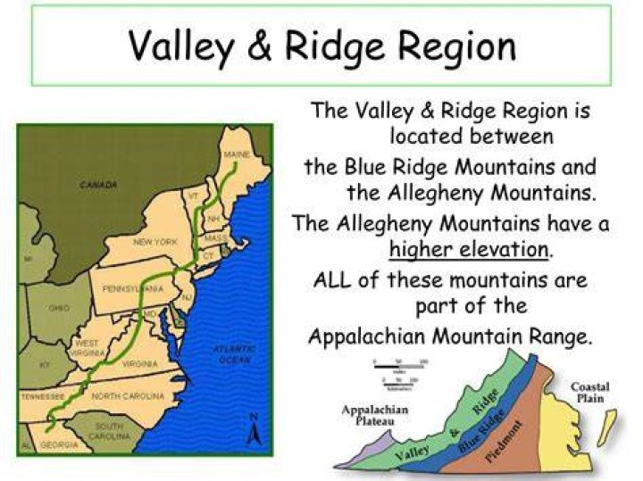 What are the industries of valley and ridge?