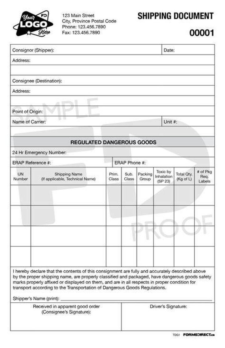 What is a shipping document called?