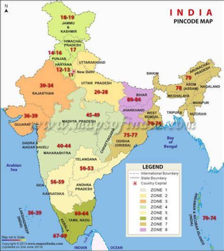 What is the postal code for India?
