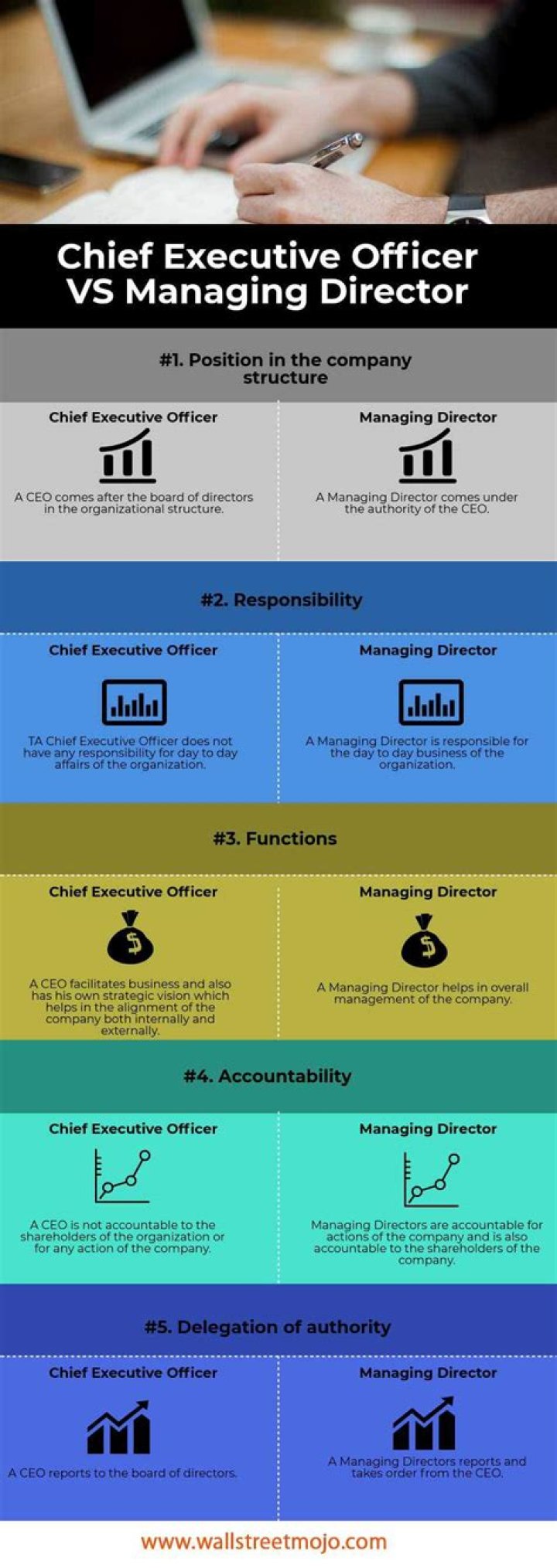 Who reports directly to the managing director?