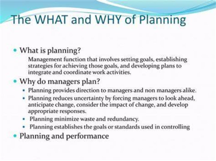 Why is it important for managers to plan in advance?